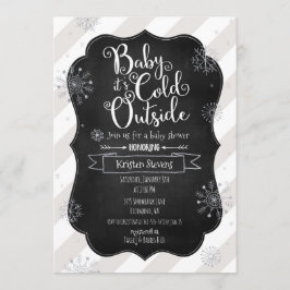 Bebé, está frío fuera de la invitación de Baby Sho