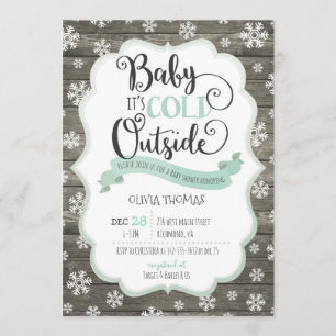 Bebé, está frío fuera de la invitación de Baby Sho