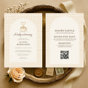 Bebé está preparando café: Invitación de baby show