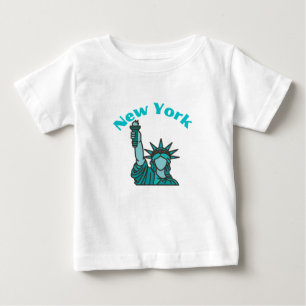 Bebé Estatua de la libertad en la camiseta Verde azulad
