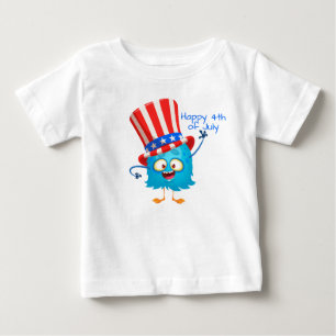Bebé Feliz 4 de julio con la camiseta de un monstruo li