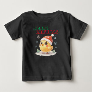 Bebé Feliz Chickmas, Camiseta de Navidad Linda para Niñ