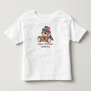 Bebé Feliz cumpleaños América 4 de julio con camiseta d