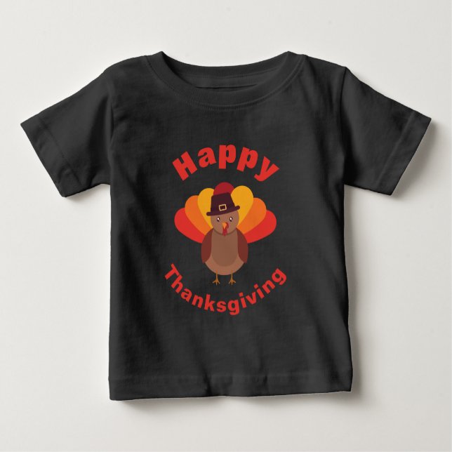 Bebé Feliz Día de Acción de Gracias, camiseta de Turquí (Anverso)