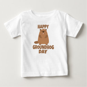 Bebé Feliz día de Groundhog camiseta clásica