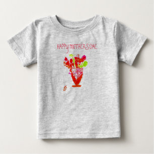 Bebé Feliz día de la madre / camiseta navase de flores