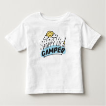 Feliz niño de Lil Camper, niño pequeño y camiseta 