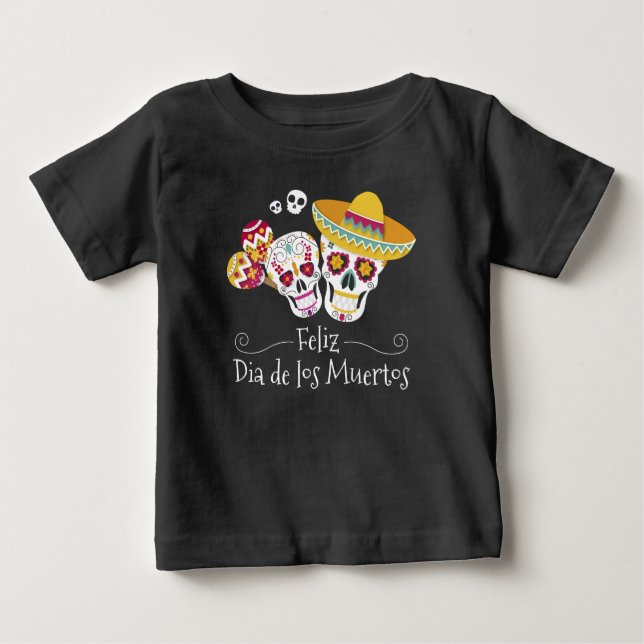 Bebé Fiesta del Día de Muertos colorido | Camiseta (Anverso)
