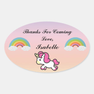 Bebé Fiesta Unicornio Gracias Pegatina