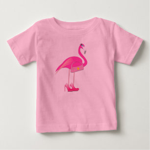 Bebé Flamenco rosado -  fino de la camiseta del jers