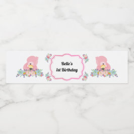 Bebé Flamingo Fiesta Etiqueta del frasco de agua