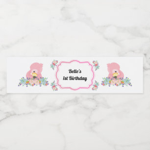 Bebé Flamingo Fiesta Etiqueta del frasco de agua