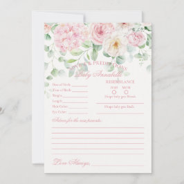 Bebé floral rosa en flor Consejo para tarjeta de b