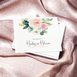 Bebé floral rosa Rubor en la servilleta Baby Showe