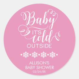 Bebé, frío fuera de Chicas Pegatina de Baby Shower
