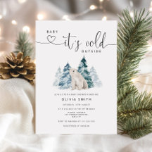 Bebé, frío fuera de la invitación a la ducha de be