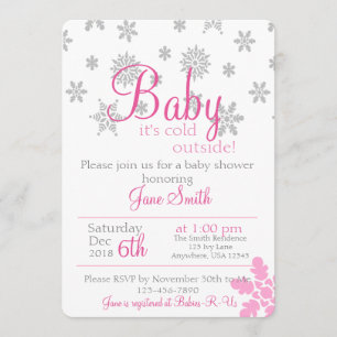 Bebé, frío fuera de la invitación de Baby Shower
