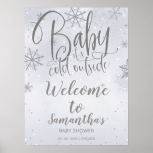 Bebé, frío fuera de la señal de bienvenida de Baby