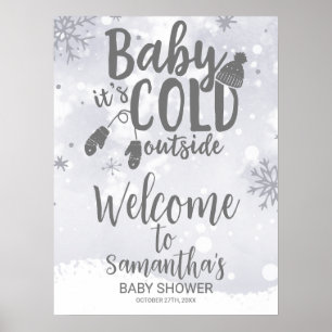 Bebé, frío fuera de la señal de bienvenida de Baby