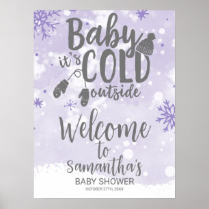 Bebé, frío fuera de la señal de bienvenida de Baby