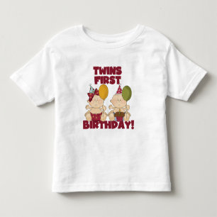 Bebé Gemelos, primera camiseta de cumpleaños y regalos 