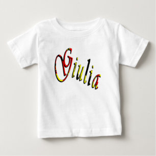 Bebé Giulia, nombre, logotipo, camiseta blanca de niñas