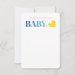 Bebé Gracias Tarjetas de Nota Plana Pato de goma