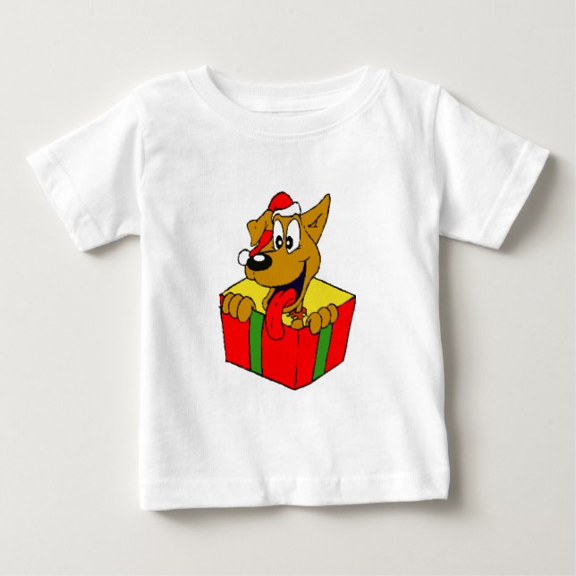 Bebé Graciosa camiseta de Santa Doggy (Anverso)