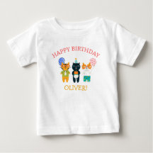 Gracioso gatito de cumpleaños invitado de camiseta