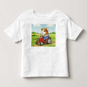 Bebé Granjero de cerdo guineano en camión con camiseta 