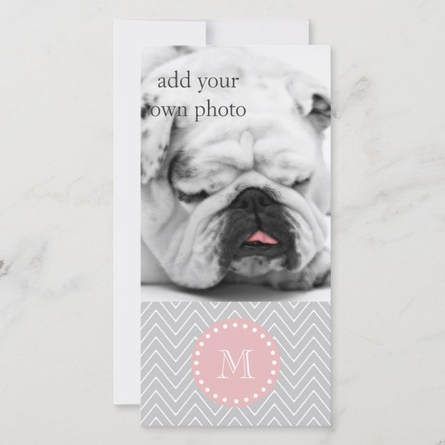 Bebé gris rosa Personalizado Chevron moderno Monog (Anverso)