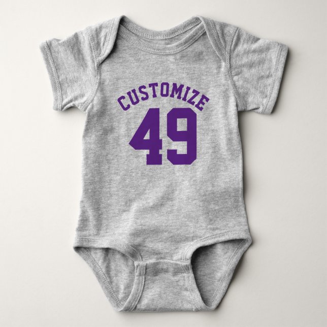 Bebé gris y morado oscuro | Diseño de Jersey Depor (Anverso)