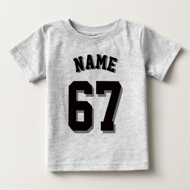 Bebé gris y negro | Deportes Jersey (Anverso)