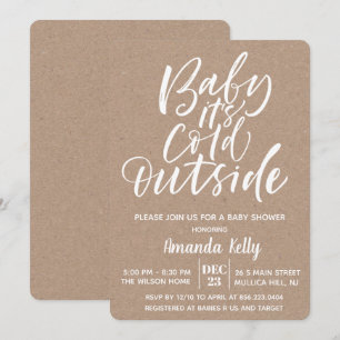 Bebé hace frío afuera Invitación moderna para baby