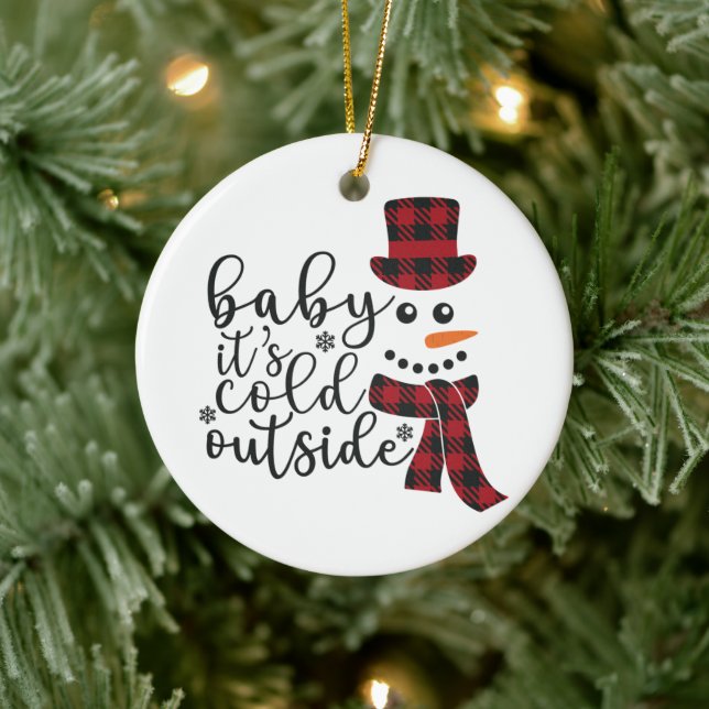 Bebé, hace frío afuera - Ornamento cerámico (Árbol)
