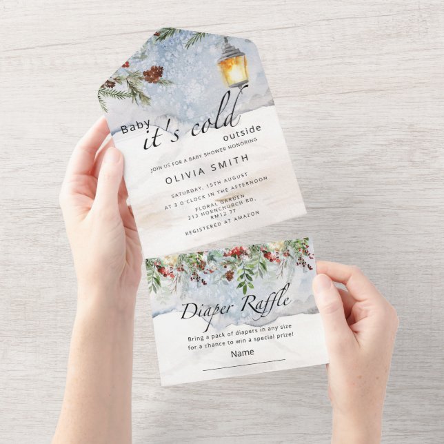 Bebé, hace frío afuera Todo en una invitación (desgarro)