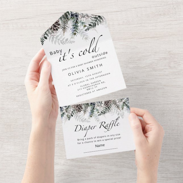 Bebé, hace frío afuera Todo en una invitación (desgarro)