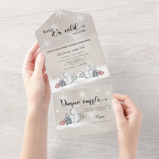 Bebé, hace frío afuera Todo en una invitación (desgarro)