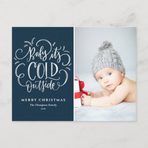 Bebé hace frío fuera de la foto de Navidad Blue Me