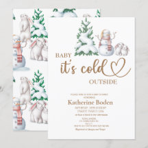 Bebé, hace frío fuera de la invitación a la ducha 