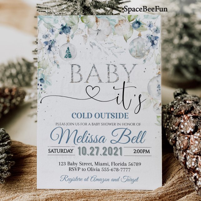 Bebé hace frío fuera de la invitación a la ducha b (Baby it's cold outside Baby shower invitation Winter baby shower invites Christmas baby )