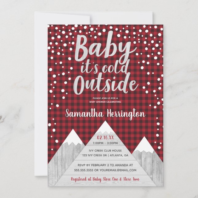 Bebé, hace frío fuera de la invitación de Baby Sho (Anverso)
