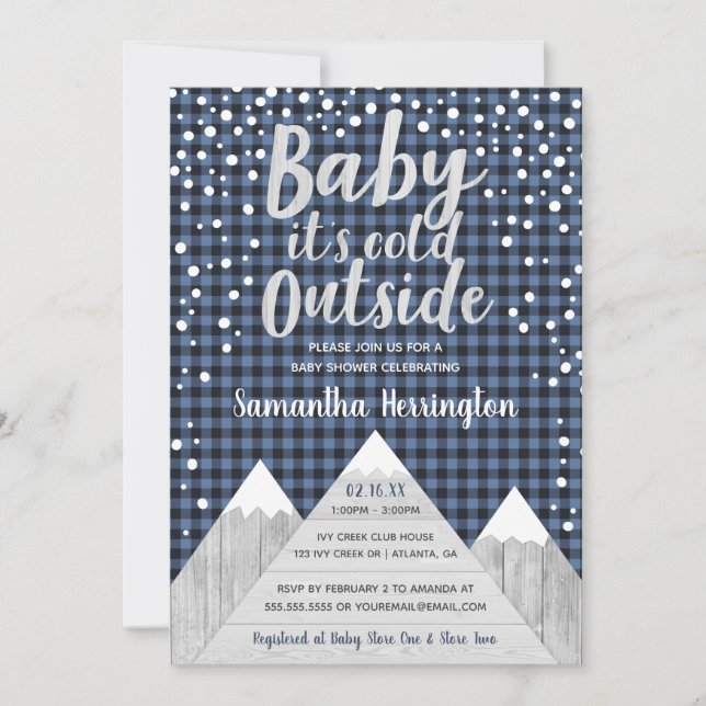Bebé, hace frío fuera de la invitación de Baby Sho (Anverso)