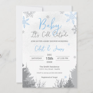 Bebé, hace frío fuera de la invitación de Baby Sho