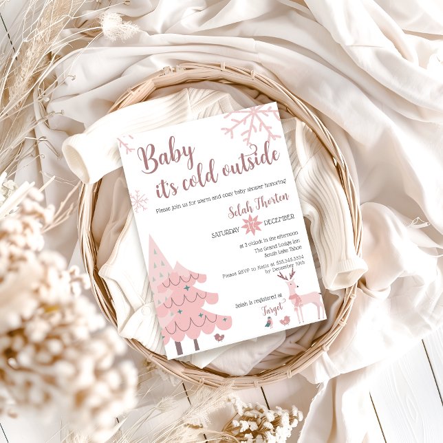 Bebé, hace frío fuera de la invitación de Baby Sho (Baby It's Cold Outside Baby Shower Invitation )