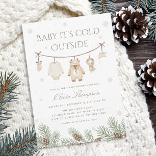 Bebé, hace frío fuera de la invitación de Baby Sho
