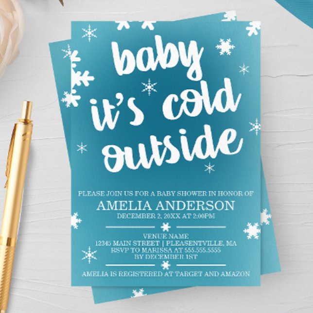Bebé, hace frío fuera de la invitación de Baby Sho (Subido por el creador)
