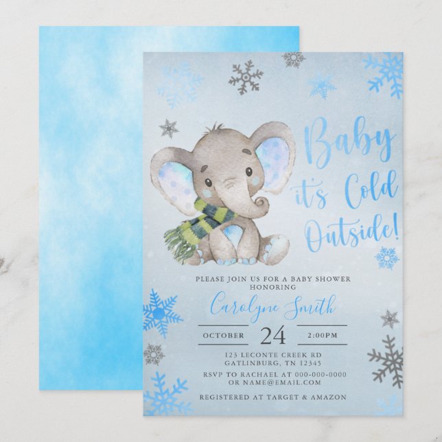 Bebé, hace frío fuera de la invitación de Baby Sho (Anverso / Reverso)