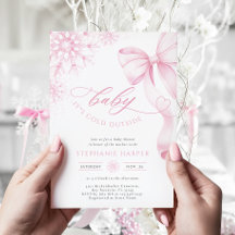 Bebé, hace frío fuera de la invitación rosa de Bab