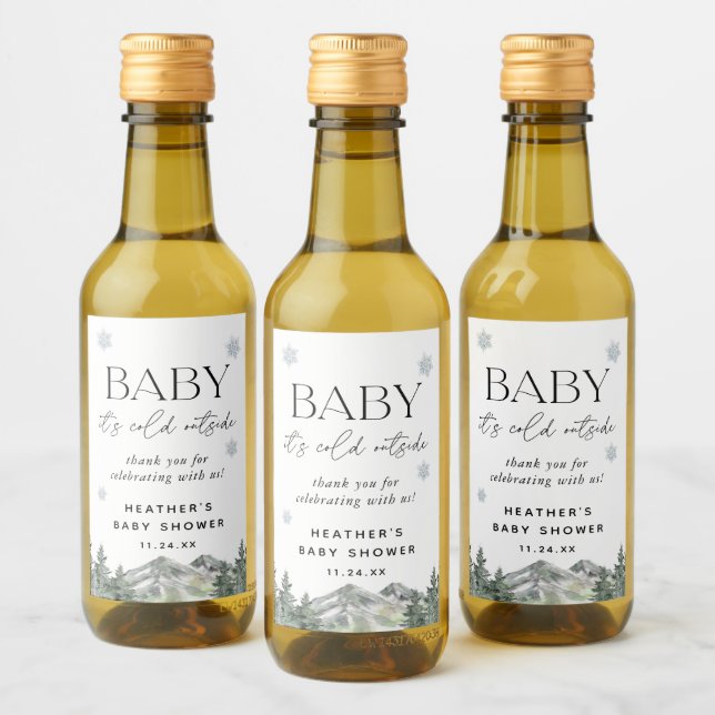 Bebé, hace frío fuera de los favores de Baby Showe (Botellas)
